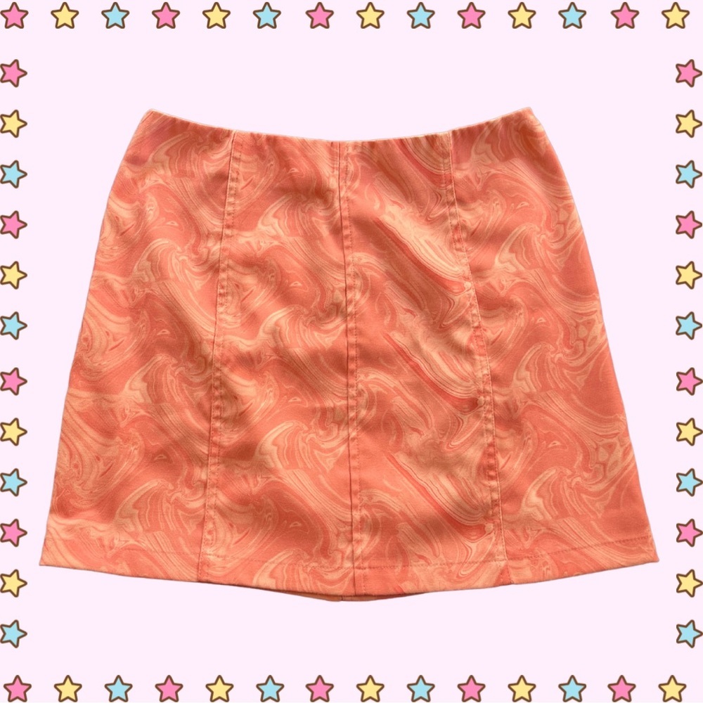 Y2K Marble Mini Skirt Pink Swirl Aesthetic Kawaii Mcbling
